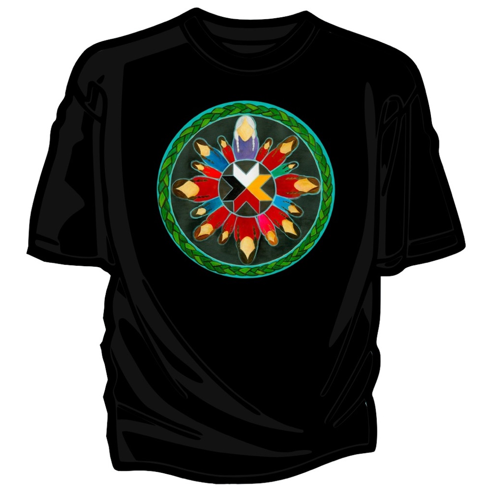 Ladies 2X Black Crewneck Short Sleeve MMIWG Tee artwork by Jenny Brake